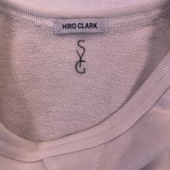 Hiro Clark White Long Sleeve Santa Ynez Crewneck Pullover Sweatshirt Size Small - Picture 5 of 11